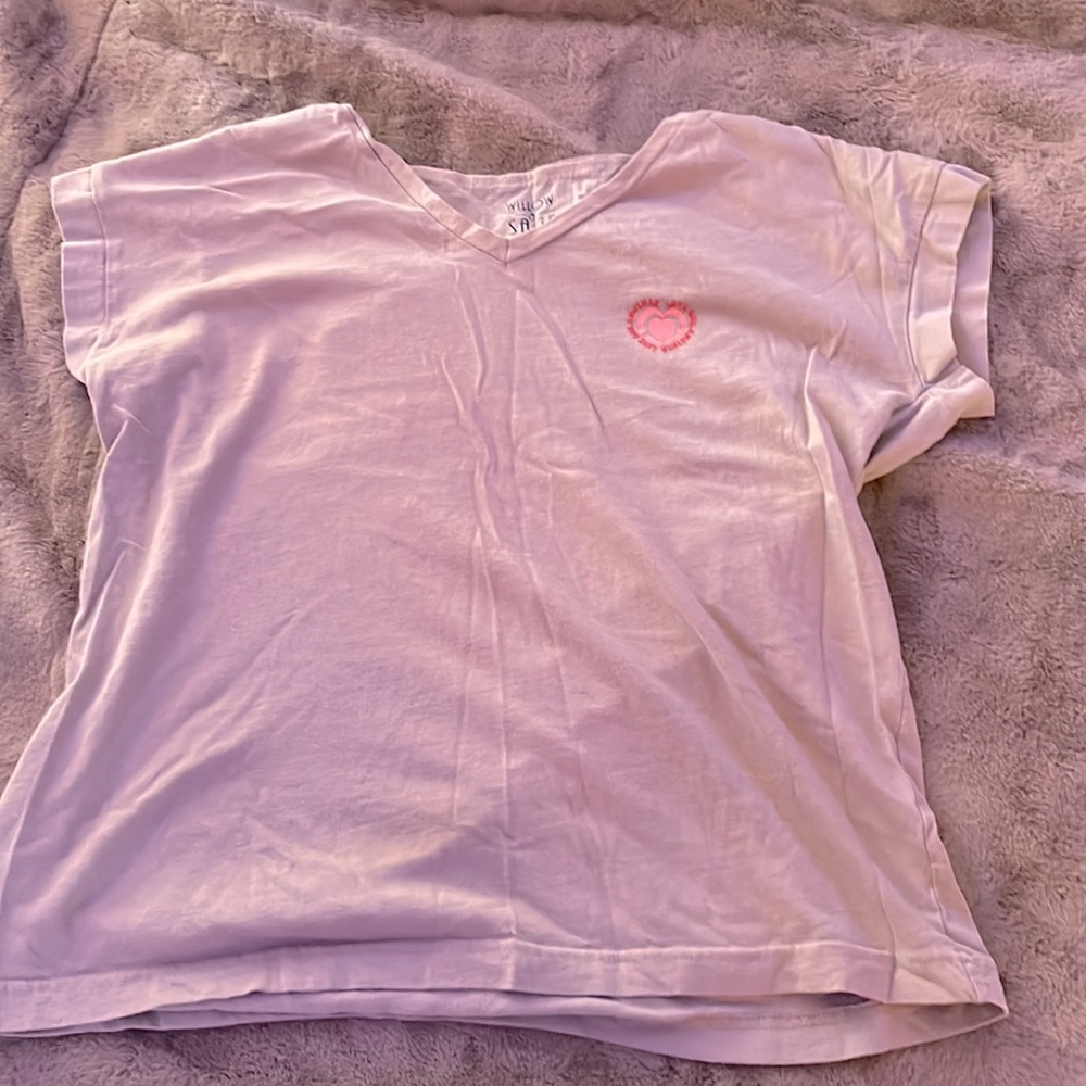 Tan v-neck T-shirt